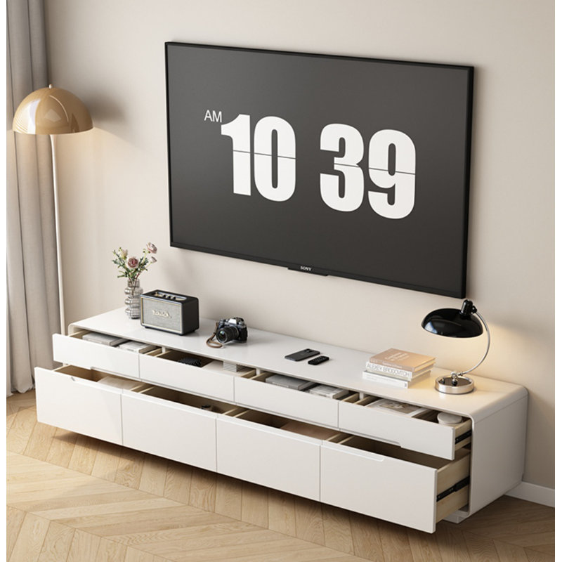 Crédence de rangement simple en bois massif blanc 86,6 W