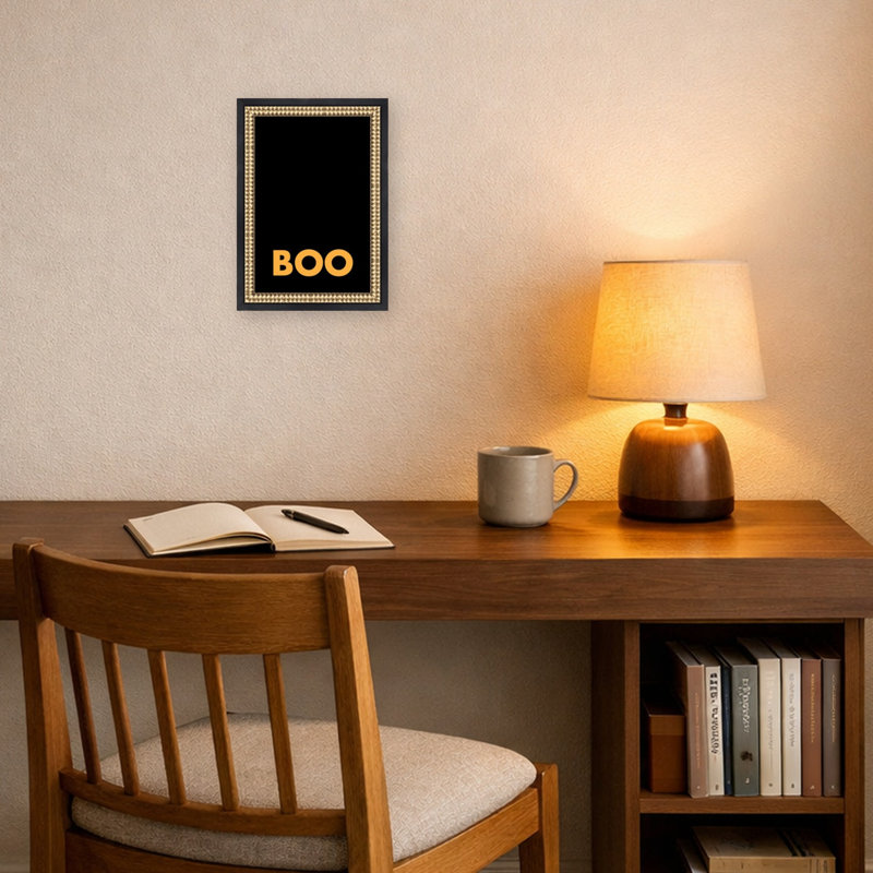 «Halloween Boo Text» par Rosana Laiz Blursbyai, reproduction d'art sur toile encadrée, L 10 po x H 14 po