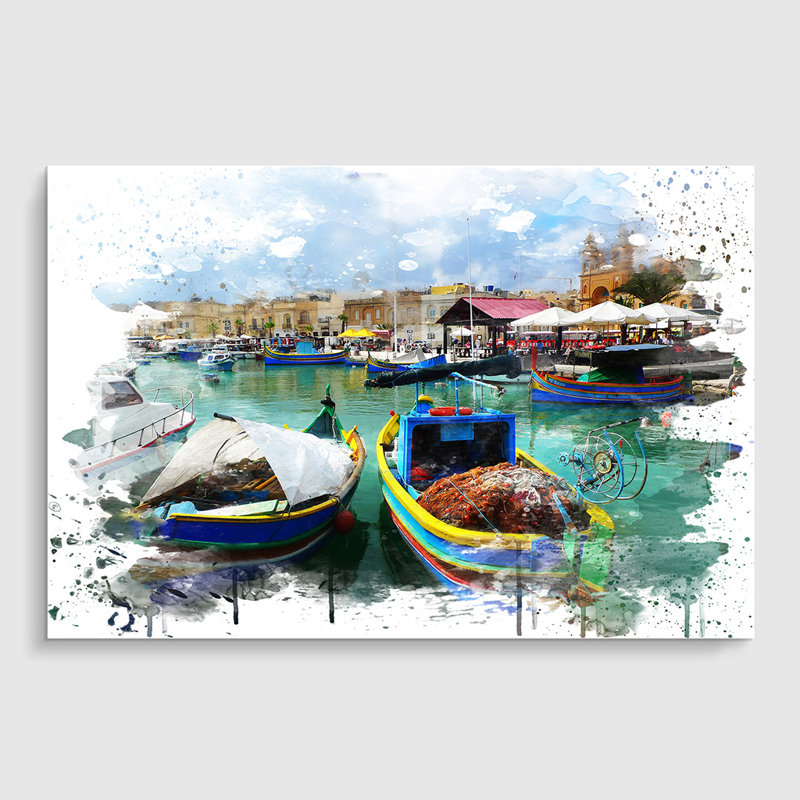 Fishing Boat Malta - Frameless Print, 29.7cm H x 42cm W