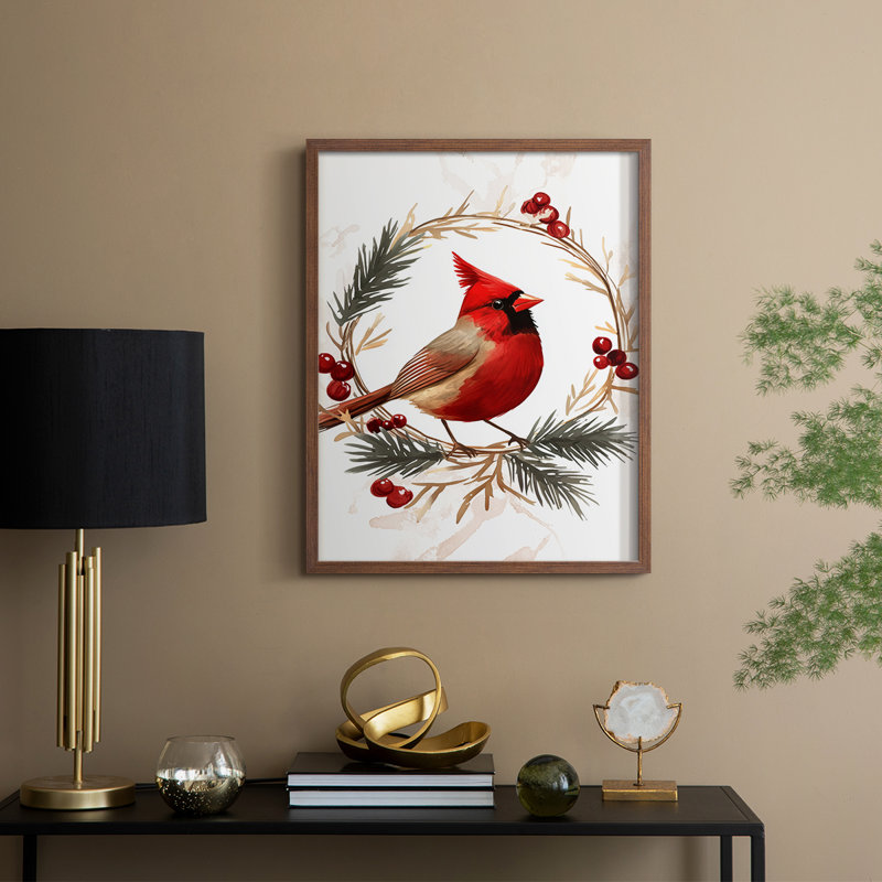 «Christmas Holiday Art» CML XXIX, reproduction encadrée - bois massif, H 21 po x l 17 po, Noyer