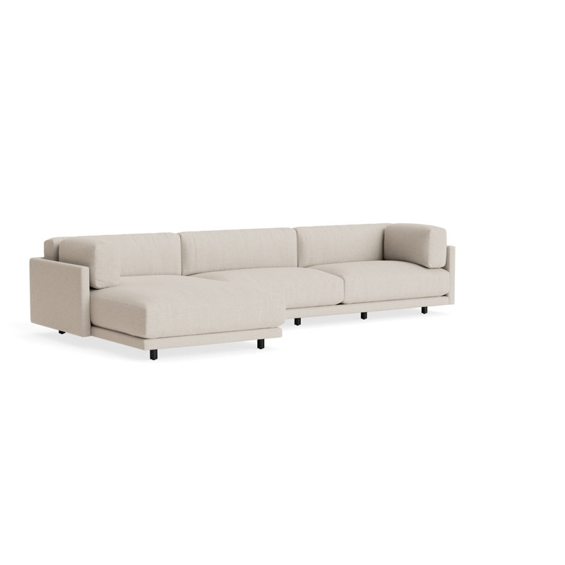 Sunday Chaise Sectional, Left Hand Facing, Sanford Linen Polyester Blend