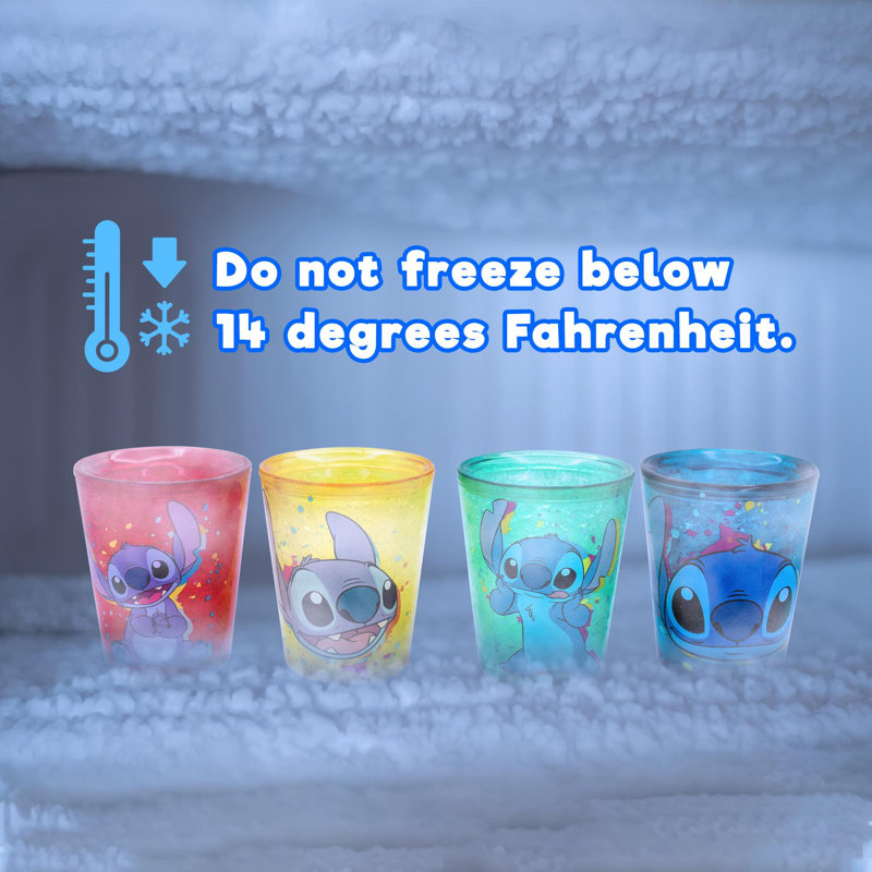 Mini-gobelets en gel 1,5 pi Disney Lilo & Stitch Face | Ensemble de 4