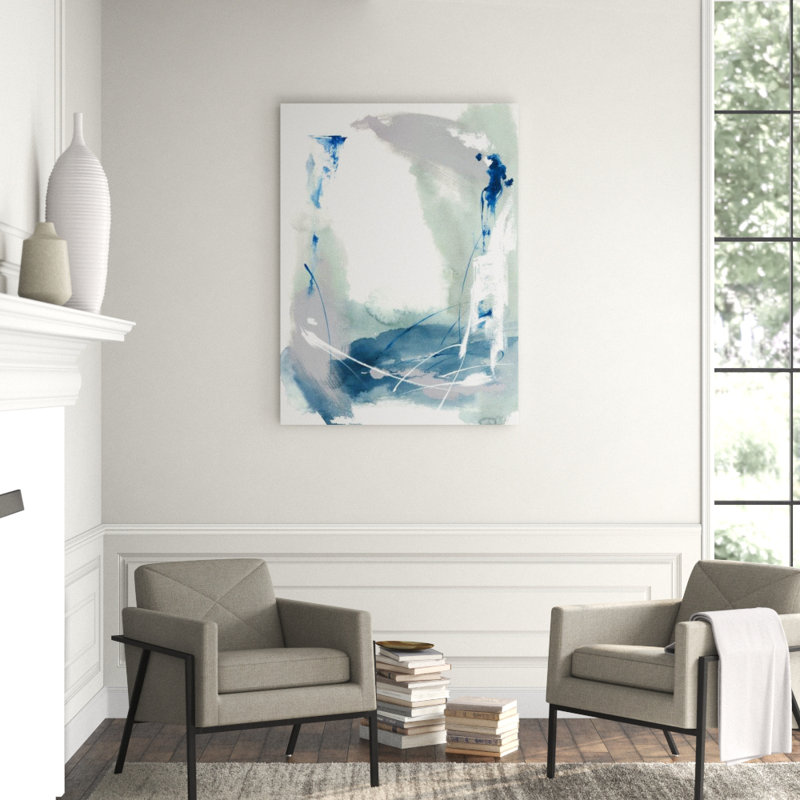 Blue Note I Painting by Janice Sadler, Image Brush Gel, 54" H x 40" W