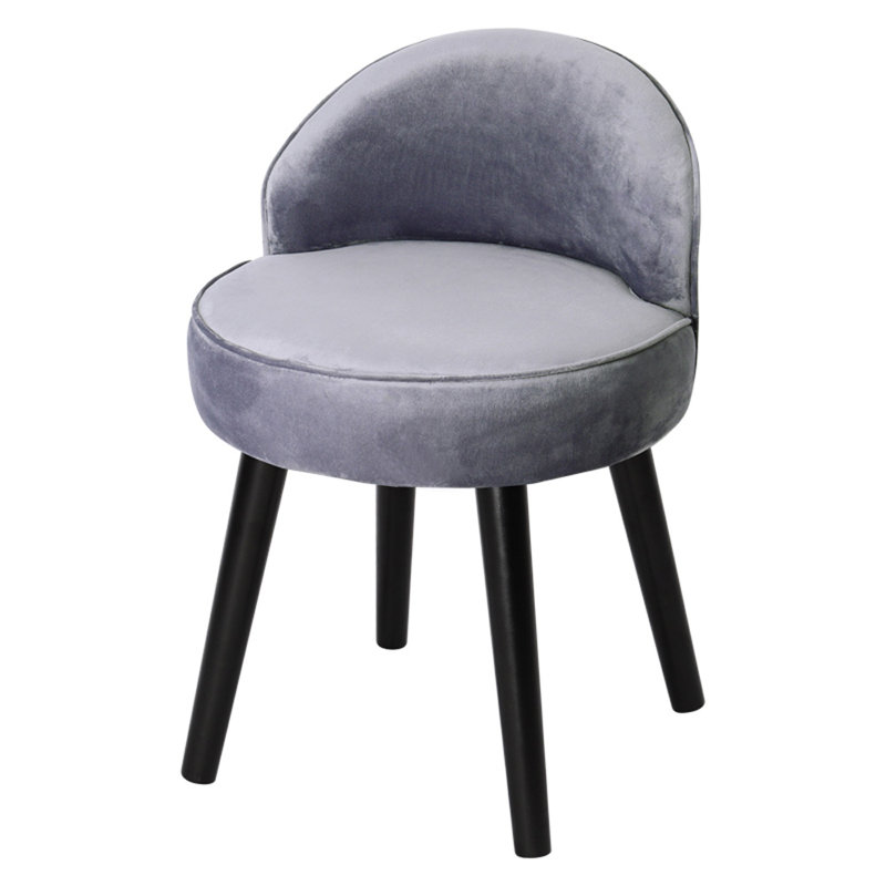 Truman Solid Wood Accent Stool, Grey