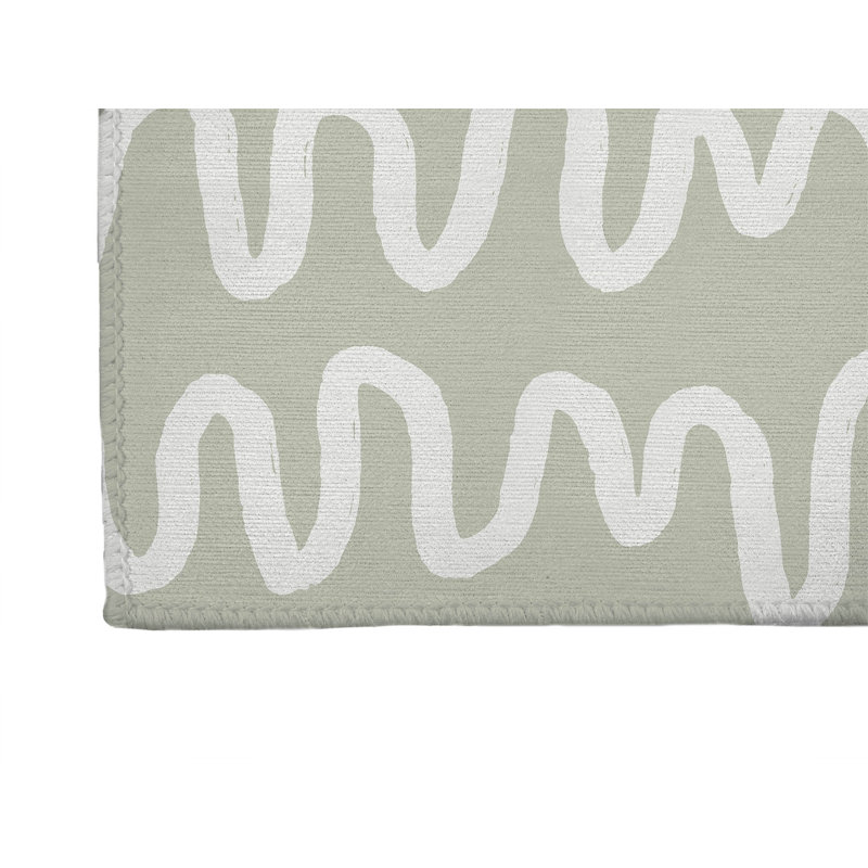 Wiggle Stripe Non-Slip Outdoor Rug, Runner 2'6" x 8'