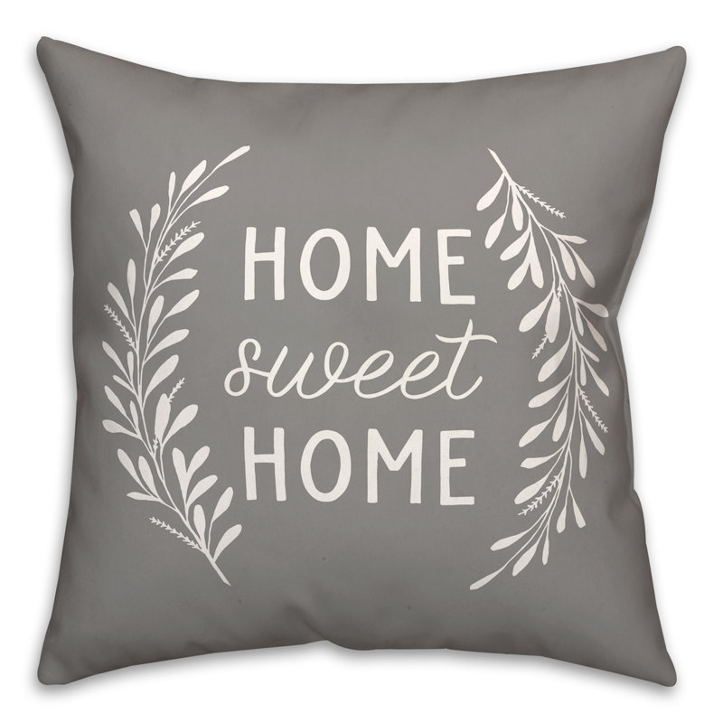 Coussin décoratif intérieur / extérieur en polyester , H 18 po x l 18 po, Gris