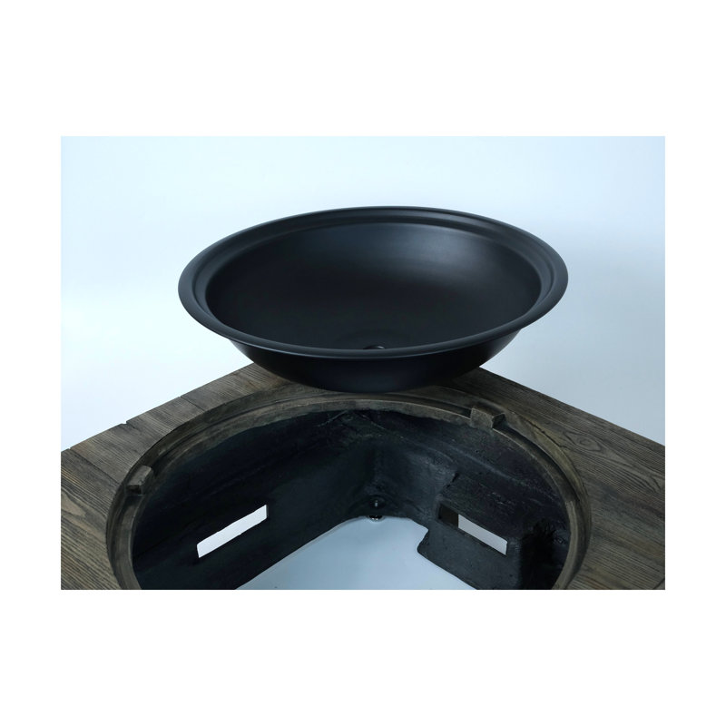 Wood-Fueled Outdoor Fire Pit With Wood Grain Design