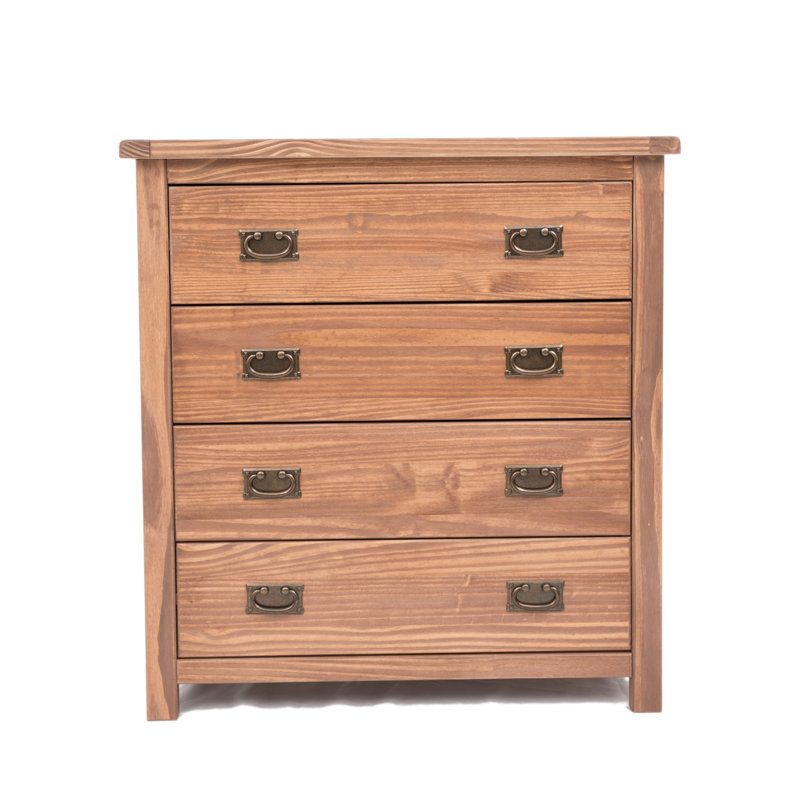 4 Drawer 90Cm Solid Wood Chest