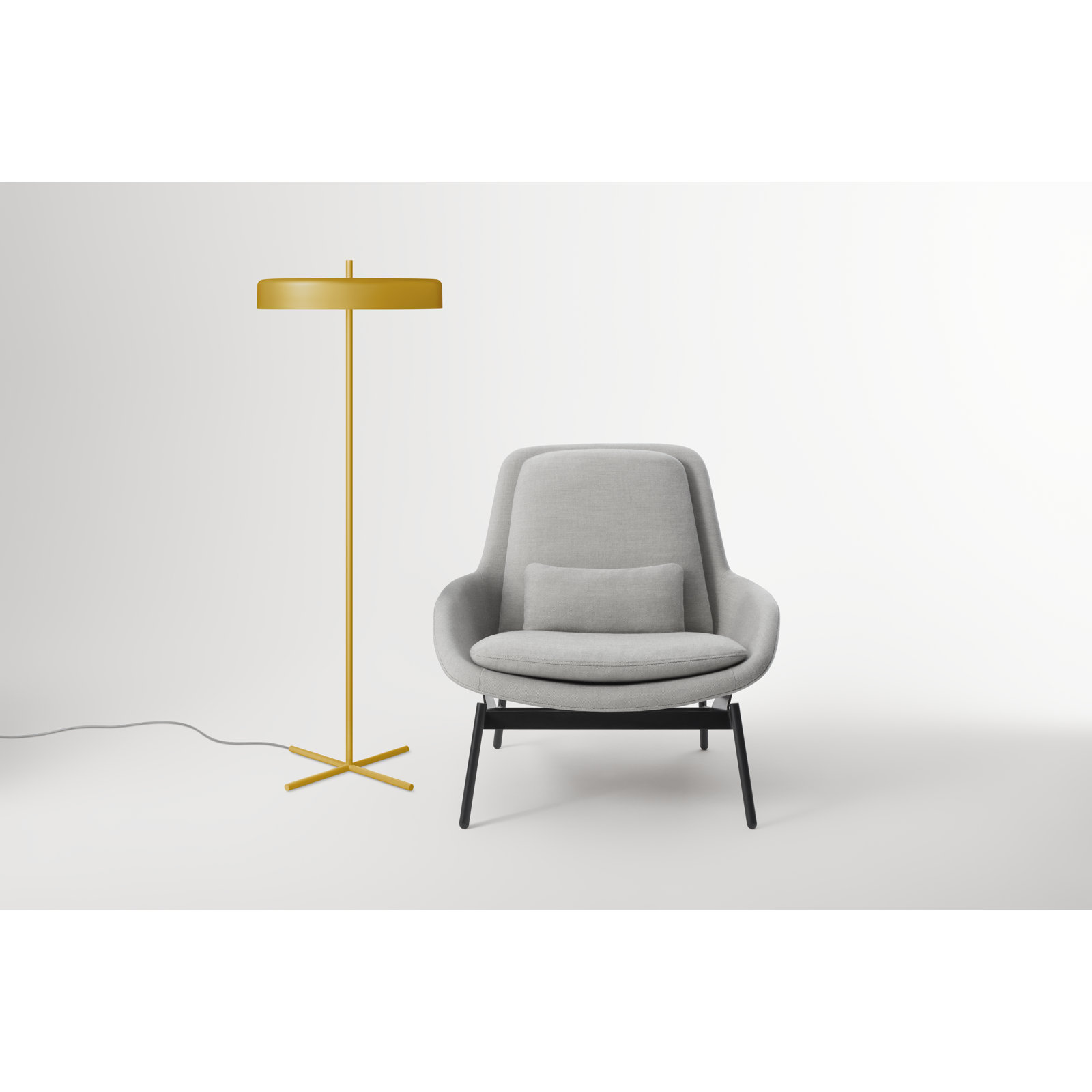 Bobber 57'' Dimmable LED Floor Lamp, Mustard