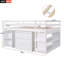 Lit mezzanine basse avec armoire, tablettes et bureau portable roulant, lit multifonctionnel-993810079