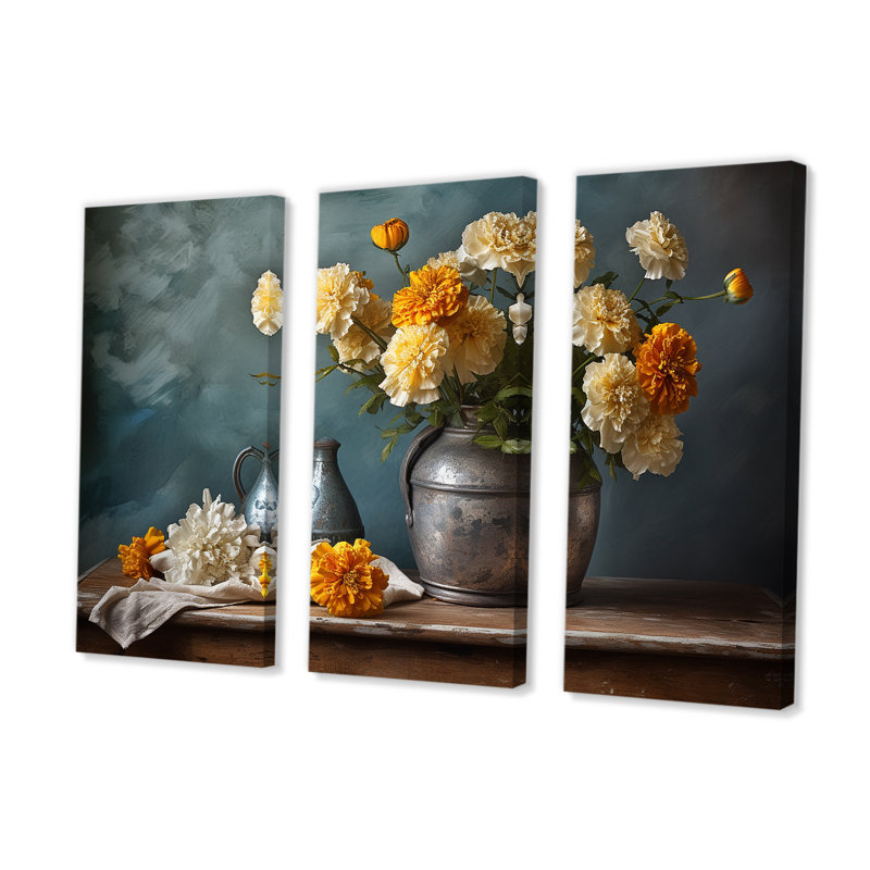 Ensemble de salon Marigold Elegance Bouquet Still Life I - Marigold Wall Art, H 32 po x l 48 po x P 1 po