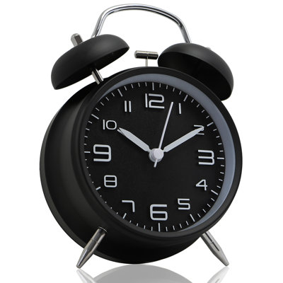 Analog Metal Mechanical Tabletop Clock with Alarm