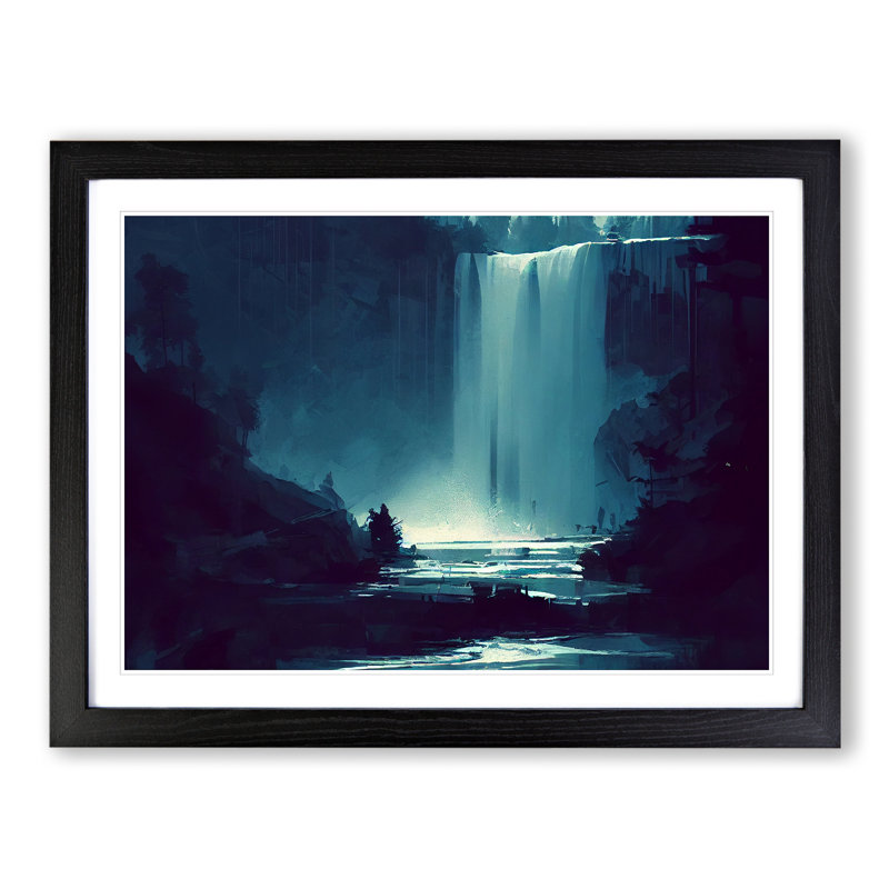 Marvellous Waterfall - Single Picture Frame Painting, Black, 46cm H x 64cm W x 2cm D
