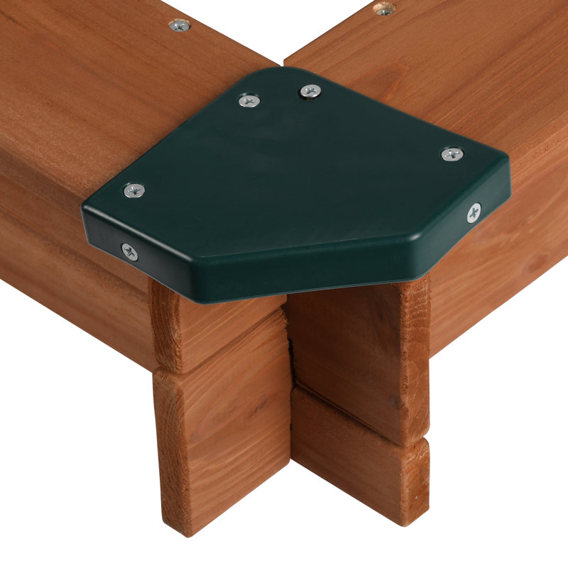 Interlocking 3.08 ft. Square Sandbox