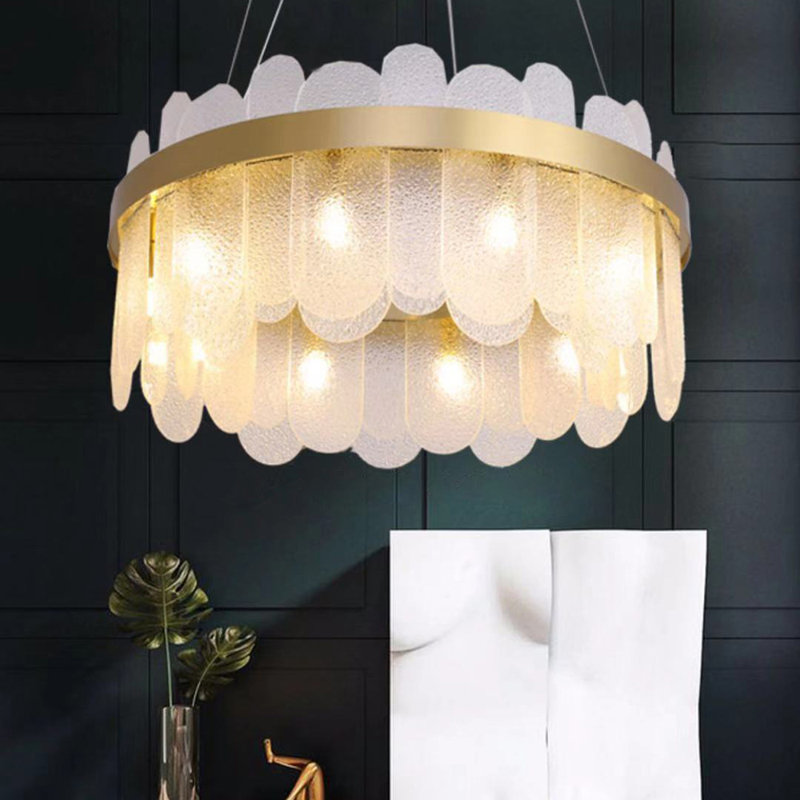 Luminaire suspendu cylindrique en verre Glam