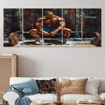 Découverte de l'haltérophile - ensemble d'art mural aérobie et musculation