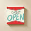 «Retro Open Sign» par Jen Bucheli - Impression sur toile-130801846-130801856