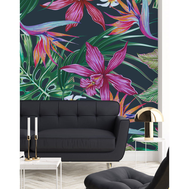 Kash Floral Wall Mural, 100" W x 8.33" L