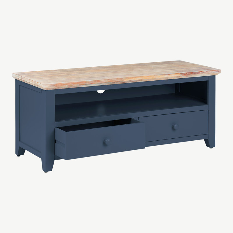 Doria Unfinished TV Stand for TVs up to 50", Navy Blue