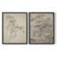 Croquis rétro, impression giclée encadrée - ensemble de 2-681734665-681734664