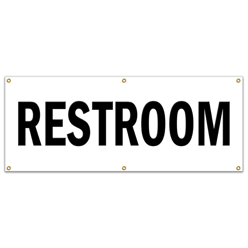 RESTROOM Banner Sign John Stall, H 24 po x l 72 x 0,1