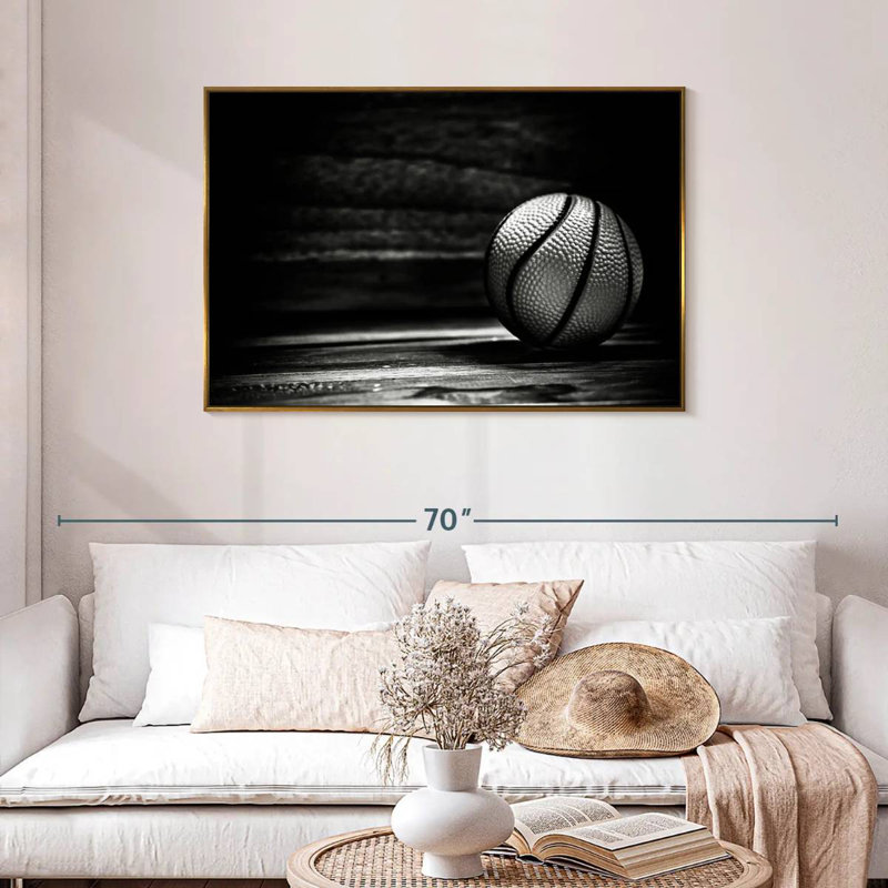 Basketball, Cadre flottant doré, 43 po x 29 po