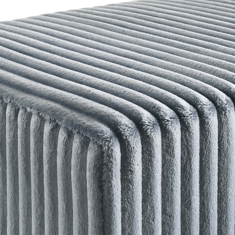 Banc rembourré en velours côtelé Mavela
