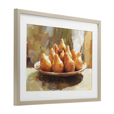 Pear Arrangement Table Framed Print Under Glass, design by Creative Studio