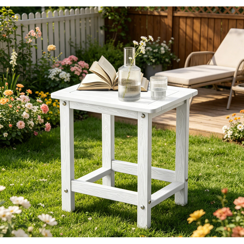 Table d'appoint d'extérieur pour chaises Adirondack, facile d'entretien et résistante aux intempéries avec support de charge de 220 lb pour la cour, la piscine, le patio, le porche, le jardin, la pelouse et un compagnon de détente