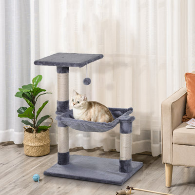 Cameron Cat Scratch Post with Bed Cat Tree for Indoor Kittens