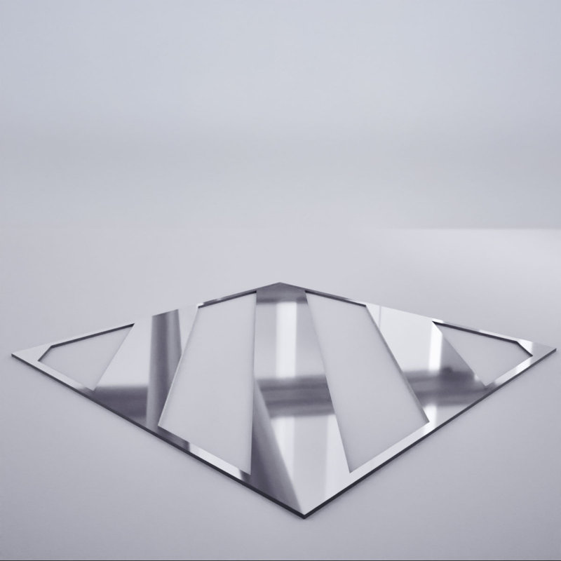 Miroir argenté Strymon, 15.38" H x 15.375" W x 0.125" D, Argent argent