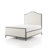 Lalia Modern Upholstered Hammered Metal Camelback Bed-124257344-124653005