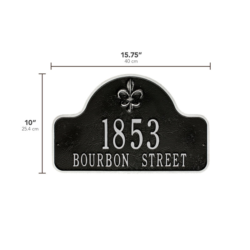Lexy 2-Line Wall Address Plaque, Black/Silver, Yes