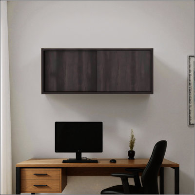 Armoire de rangement murale Note 32 pouces de large avec portes coulissantes, compacte et polyvalente pour l'organisation de chambres à coucher, de bureaux, de salons ou de garages