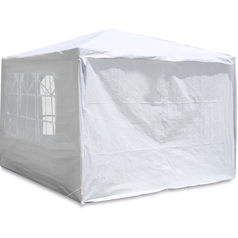 10'X10' Party Tent Outdoor Heavy Duty Gazebo Wedding Canopy + 4 Removable Walls, White