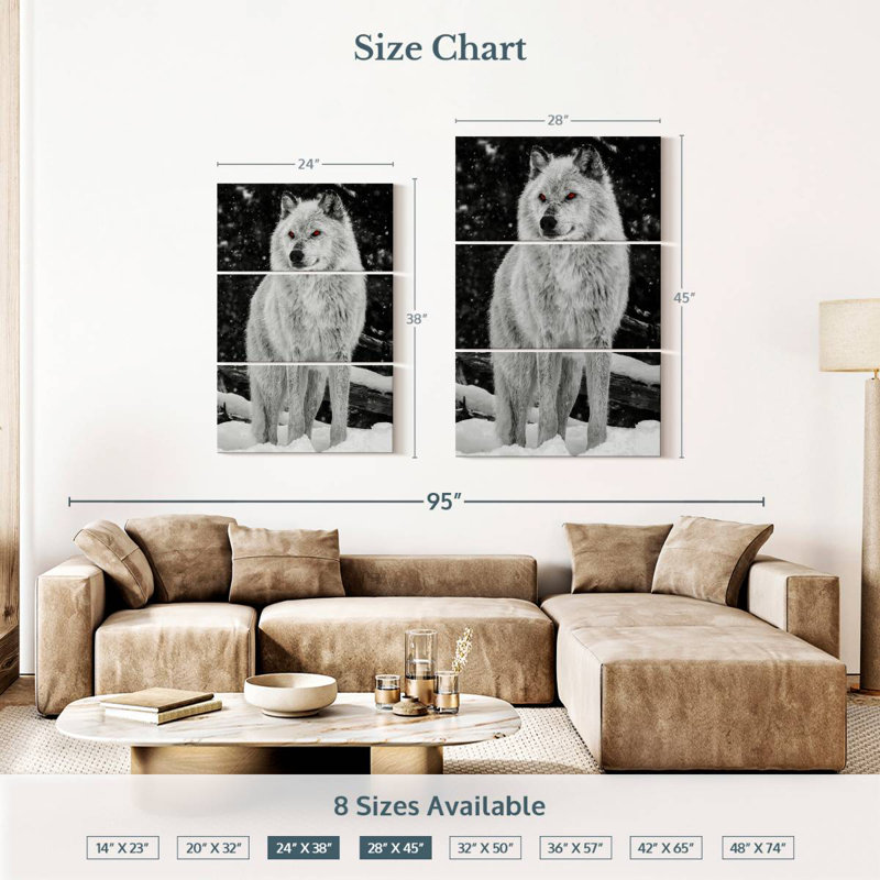 Brampt Wolf Amber Eyes, 38" H x 24" W