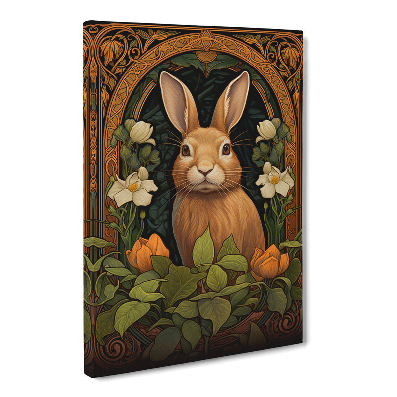 Rabbit Nouveau No.2 - Wrapped Canvas, 60cm H x 40cm W x 3cm D