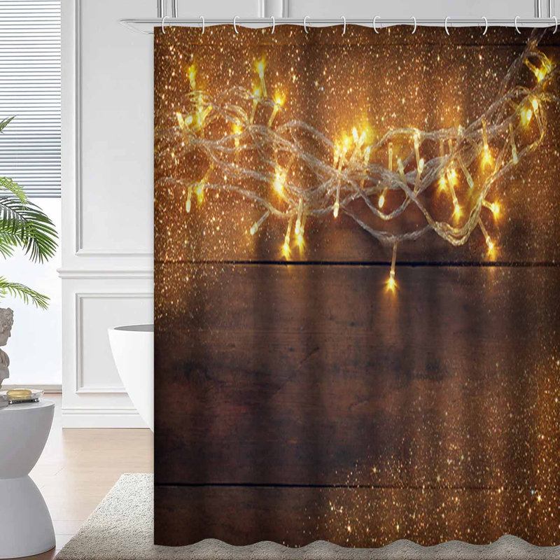 Rideau de douche imperméable Rustic Christmas, L 72 po x l 72 po
