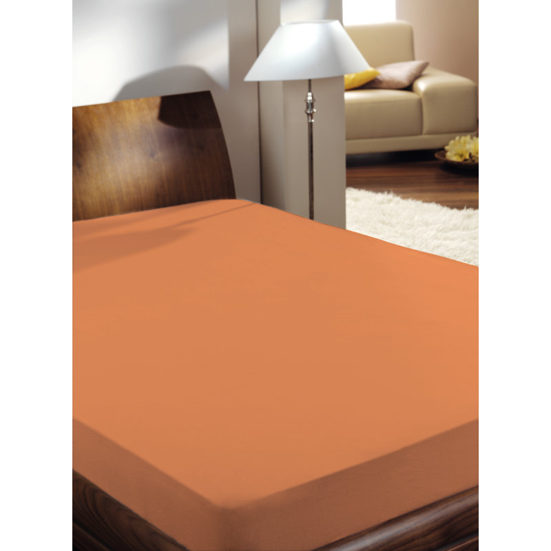 Fitted Sheet Luxury Satin, 140 x 200 cm - 160 x 200 cm, Orange