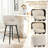 Bar Stools, 28.3" Swivel Upholstered Bar Stools With Backs And Footrest,metal Legs,  Beige-247050064