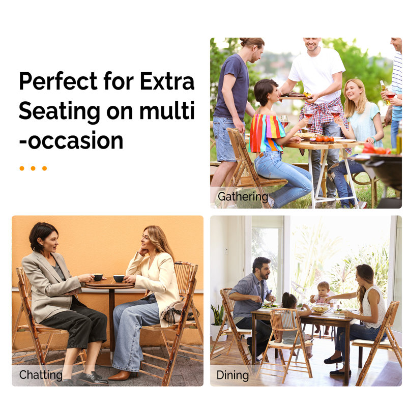 Maleik Wood Patio Folding Chair Folding Chair Set