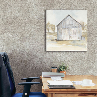 «Emeli White Barn I» par Chris Paschke - reproduction d'art sur toile tendue