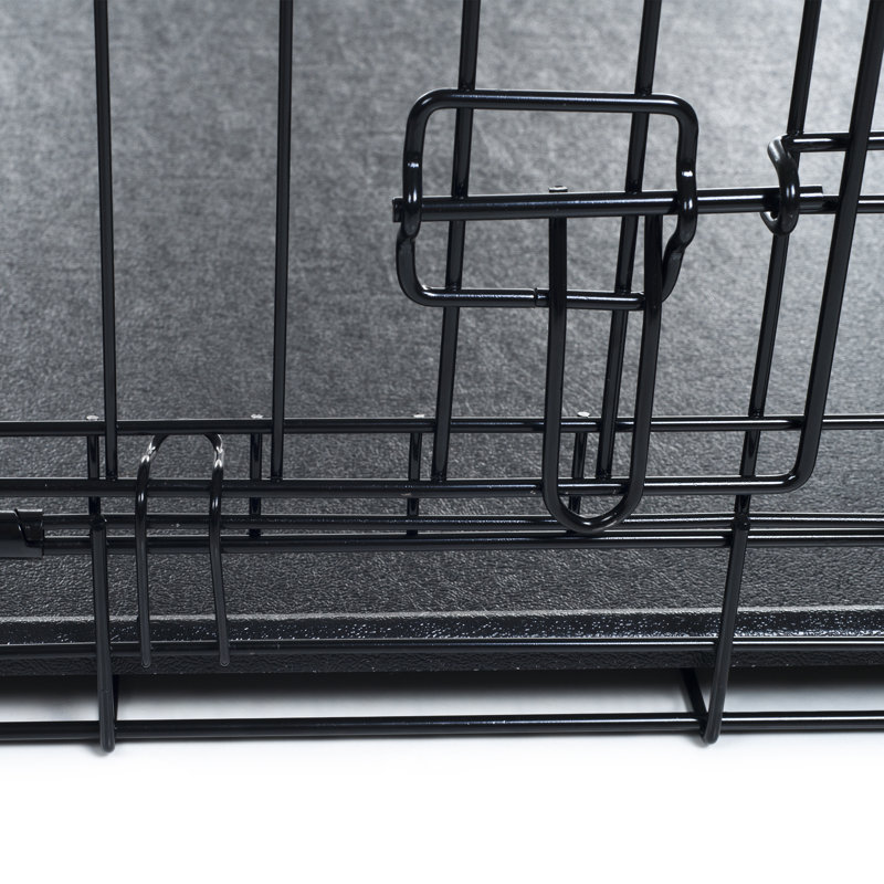 Cage pour chien de 42 pouces avec 2 portes pour accès frontal et latéral - Caisse pliable pour chien avec panneau mural de séparation pour grands chiens par PETMAKER