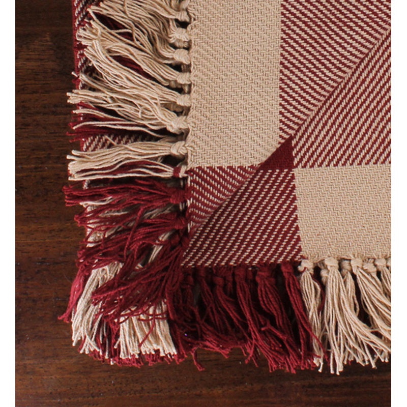 Jacquard Trenton afghan, Rouge grange / muscade