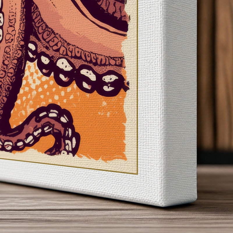 Octopus in Symmetry Boho - Wrapped Canvas, 36x24 - 91.4 x 61.0 cm, White Border