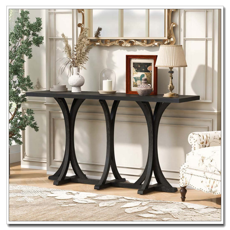 Console en bois 59,8 po, Noir