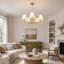 5 - Light Modern Candle-Style Dimmable Chandelier with Fabric Shade