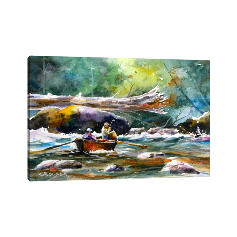 «In the Boat II», reproduction d'art encadrée, H 12 po x l 18 po x 1,5 po, Toile tendue