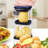 Cheer Collection Vegetable Chop Box with 3 Blades, Navy Blue