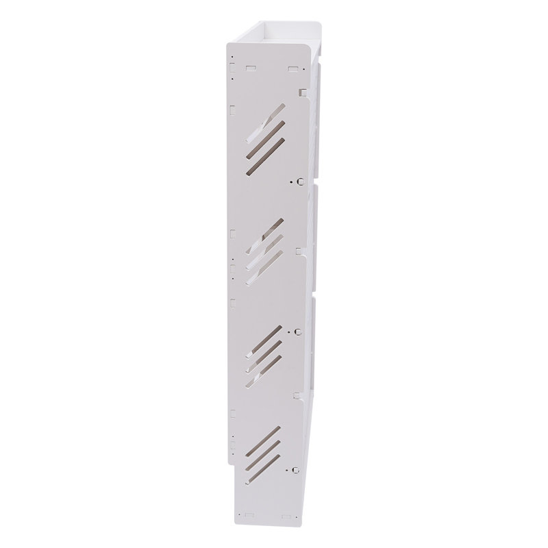 3-Layer White Modern Tipping Shoe Cabinet, 42.91" H x 27.51" W x 6.69" D